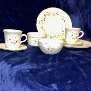 Floral Porcelain Dining Set for Two